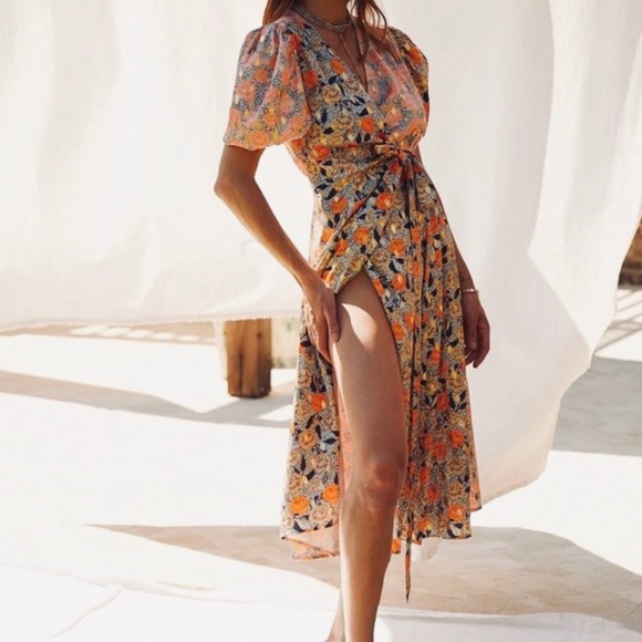 Never Fully Dressed | Zsa Zsa Floral Wrap Dress Midi | 14 - Picture 2 of 10